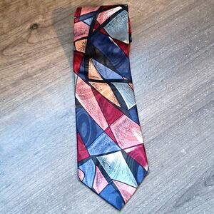 Vintage Norseman Stained Glass Print Polyester Tie